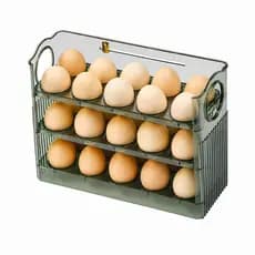 Bandeja De Ovos Com Rolamento Automático , Recipiente De Armazenamento , Organizador De Geladeira Dobrável Suporte 30 Co