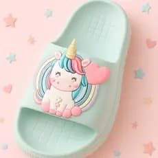 CHINELO NUVEM SLIDE MENINA UNICÓRNIO ARCO IRIS VARIAS CORES