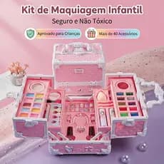 Children's Makeup Case Set with Washable Children's Case 48 Pieces Children's Gift