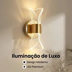 Luminária Arandela Dourada De Parede Design LED Espiral Quarto Minimalista Decorativa 110/220V