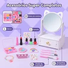 Children's Makeup Kit with Beautiful Complete Makeup Case Set Kids Makeup Toy