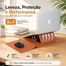 Capa Para Notebook Stand Macia Bolsa Multiuso Capa De Couro PU Com Suporte De Mouse Pad Macbook Air Pro