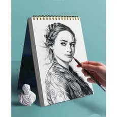 Caderno de desenho tamanho 16K espesso 60 folhas sketchbook 140g -(2233)