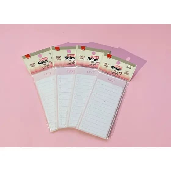 Bloco smart notes 60x120mm - rosa pautado c/ base imã - 30fls
