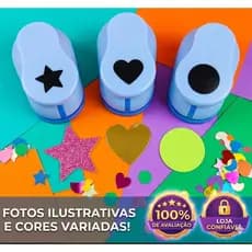 Kit 3 Cortador Perfurador Furador De Papel e E.V.A - 16mm - 1,6cm - ESTRELA - CORAÇÃO - CIRCULO