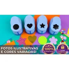 Kit 4 Cortador Perfurador Furador De Papel e E.V.A - Circulo - Estrela - Coração - Flor De 6 Pétalas 16mm - 1,6cm  Corte