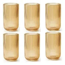 Jogo Copos Canelado Versalhes Grande Resistente Com 6 Unidades 460 ml