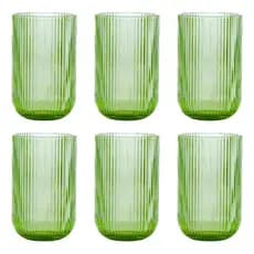 Jogo 6 Copos de Vidro Resistente Versalhes Canelado 460ml