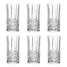 Jogo De Copos 6 unidades Vidro Resistente Cristal Moon stone 360ml Kehome