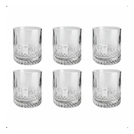 Jogo 6 Copos Baixos de Vidro Lapidado 380ml Luxo e Elegância para Água Suco Whisky e Drinks