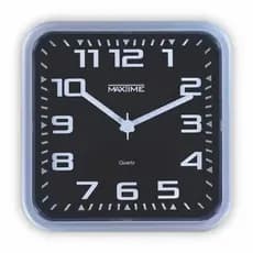 Relógio de parede quartz quadrado bold para todos tipos de ambientes fundo preto - maxtime