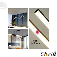 Luminária De Teto Lustre Pendente Raio Sala De jantar Led Geometria NN Mininalista