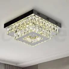 Luminária De Teto Plafon de Metal e Cristal Led 3 em 1 Moderna Lustre para Corredor Sala Quarto Cozinha