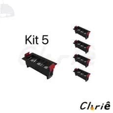 Kit Com 5 Spot 3W Preto Embutido Slim Spot Retangular Minimalista Led Downlight Linear Spot Linear Foco