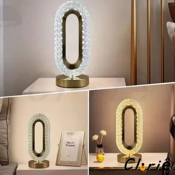Luminária de Mesa LED Acrílico Abajur Recarregável  3 Tons de Luz Design Luxo