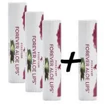 Kit - 04 Unidades Protetor Labial Aloe Lips Aloe Vera (natural) Cuidado Completo para os Lábios