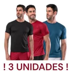 3 UNIDADES SORTIDAS CAMISETA DRYFIT MASCULINA TREINO CORRIDA ACADEMIA