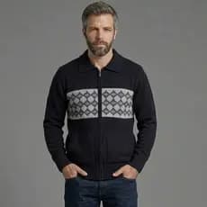 BLUSA SUÉTER MASCULINO TRICÔ COM ZÍPER
