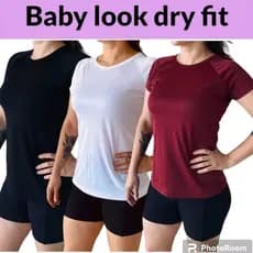 BABY LOOK FEMININA DRY FIT ACADEMIA REDUZ SUOR LEVE E MACIA.