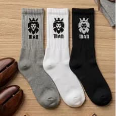 Kit De Meia 3 Pares Cano Longo Algodão Confortável Unissex 38-43 Meia Masculina Premium Top