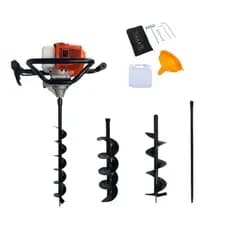 Perfurador de Solo a Gasolina 75cc 3 Brocas Extensor 100cm Plantio Cerca Buraco Profissional