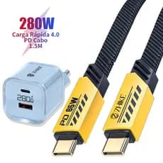 Carregador Tipo C Para Tipo C iOS Cabo 1,5 Metro Carregamento Rápido 65W 20W Fio Trançado de Nylon Com adaptador 280 W
