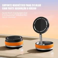 Suporte Magnético Carro Para Celular 360° Giratório Dobrável Forte Adsorção De Sucção A Vácuo Durável