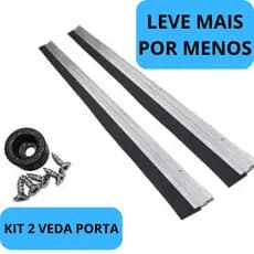 Kit 2 Vedador de porta em alumínio resistente 70/80/90/100 - Barra sujeira e água