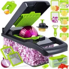 Conjunto De 16 Fatiadores Multifuncionais De Frutas E Vegetais
