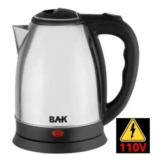 Chaleira Elétrica Jarra Inox 110V  BAK Base Removível Bule Fervura 1100w 1.8L Café Chá Água Quente
