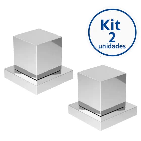 Kit 2 Acabamentos Quadrados Cromados - Padrão DECA (1/2" e 3/4")