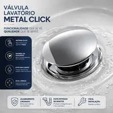 Válvula Ralo Click Up Redonda Cromada luxo
