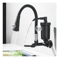 TORNEIRA DE COZINHA PAREDE  com Filtro / Chuveirinho Cone Preto 2 Jatos