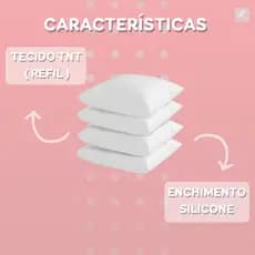 Kit 4 Refil Enchimento Almofada 60x60 Fibra Siliconada