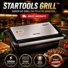 Sanduicheira Grill Elétrica Antiaderente Compacta Potente 1000W Aço Inox 127V