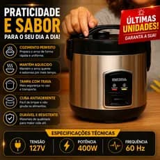 Panela Elétrica Arroz 1 Litro 127V  Alta Durabilidade e Aço ino  Design Moderno