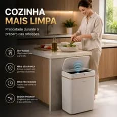 Lixeira Automatica Recarregavel Capacidade 12 Litros Sensor Inteligente Design Moderno Cor Sortida