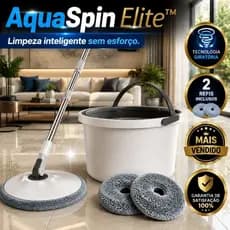 Mop Giratório 360°Esfregão Multifuncional com Balde e Microfibra  Limpeza Fácil sem Esforço com cabo extensor inox.