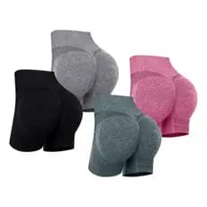 Kit 4 Shorts Levanta Bumbum Feminino Fitness Cintura Alta - Promo