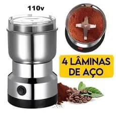 Moedor De Café 110v Elétrico Grãos Aço Inox 4 Lâminas Pronta Entrega