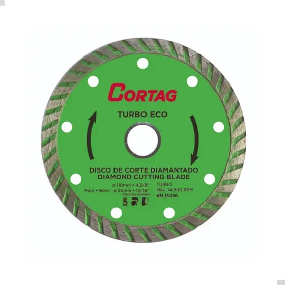 Disco de Corte Diamantado Turbo Eco 110mm - Cortag