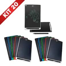 Kit 20 Lousa Tablet Infantil Mágica Lcd Escreve e Desenhar Menina Menino Brinquedo 10 Polegadas