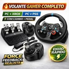 Volante Gamer PC Xbox Series X S com Force Feedback Pedais e Câmbio
