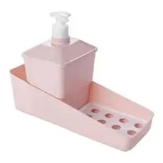 Porta Detergente De Plástico 600ml Sabão Esponja Dispenser Branco Marmorizado Plasútil.