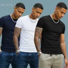 Kit 3 Camiseta Masculina Canelada Caimento Slim Fit Justa ao Corpo, Estilo Rua Casual e Elegante