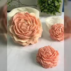 Molde De 90mm Grande Peônia Aromaterapia Vela Silicone Mousse De Bolo De Chocolate Subshrubby Peony Flower Sabonete
