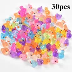 30 Pçs Mini Patinho Luminoso Colorido Artesanal DIY Jóias Ornamento Em Miniatura Simulado