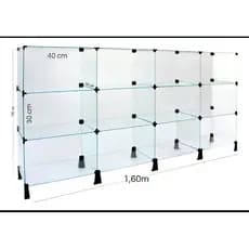 balcão de atendimento balcão de vidro prateleira de vidro modulado 4mm temperado vitrine de vidro 160 x 100