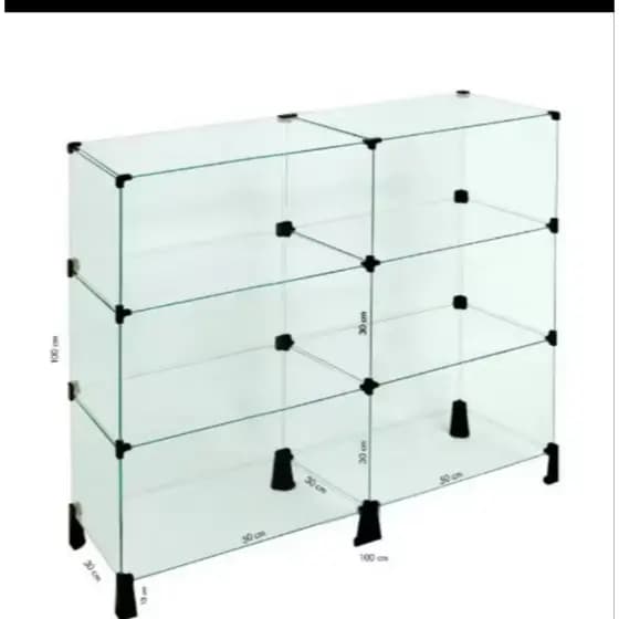 balcão modulado expositor de vidro 100 x 97 6 nichos 50 x 30 balcão de vidro prateleira de vidro prateleira para bolo