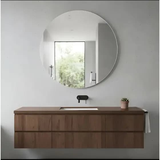 espelho decorativo redondo 40 cm lapidado sem moldura